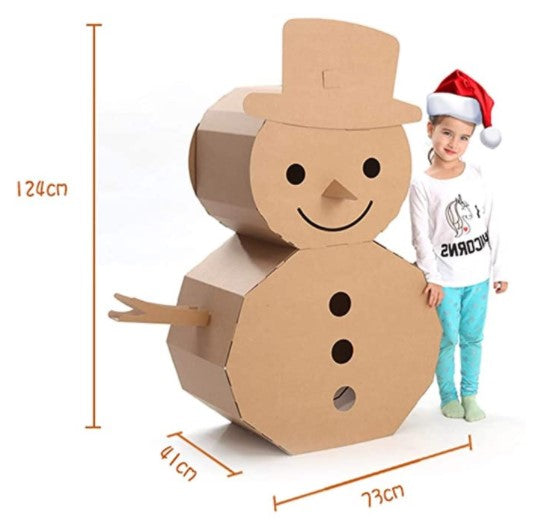 como hacer un muñeco de nieve con carton