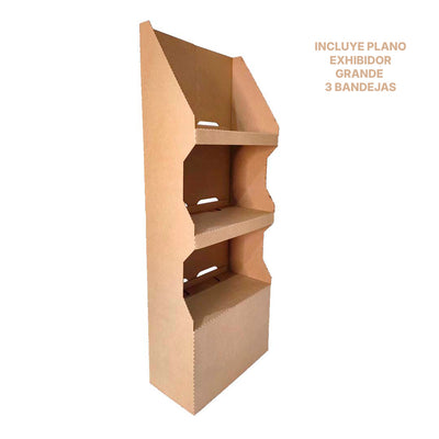plantilla exhibidor plegable de carton